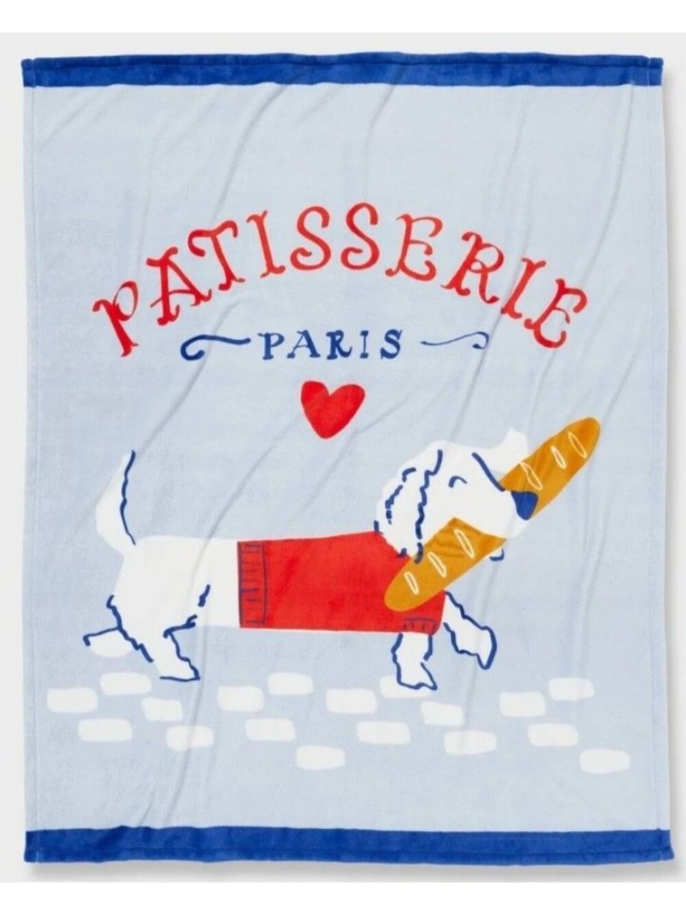 Pillowfort Patisserie Paris Plush Throw Blanket 60" X 50" Light Blue Pet Shop